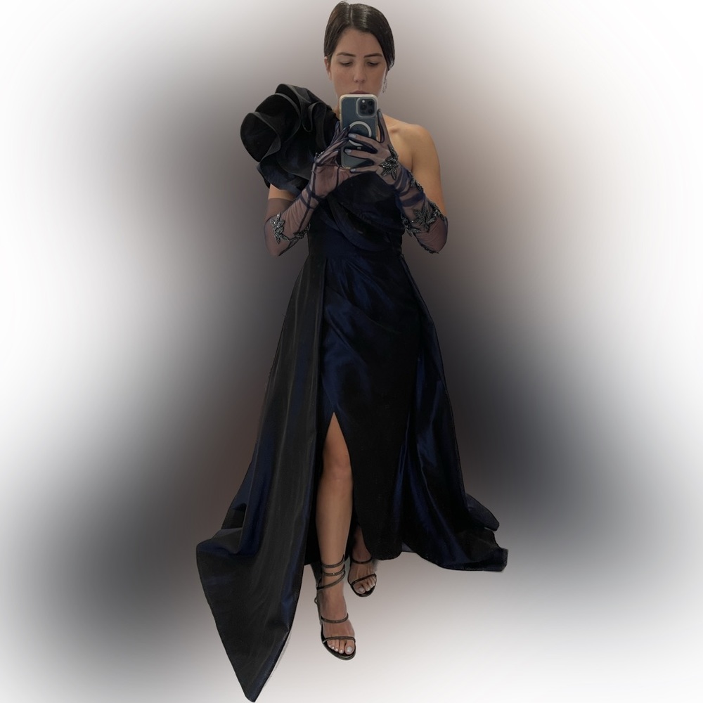 Elie Saab navy blue dress. Paid full price in the New York Boutique. Wore once